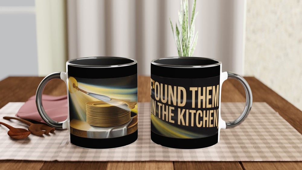I Found Them In The Kitchen - Golden Plates Funny Mug — view 9
