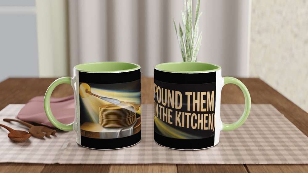I Found Them In The Kitchen - Golden Plates Funny Mug — view 5