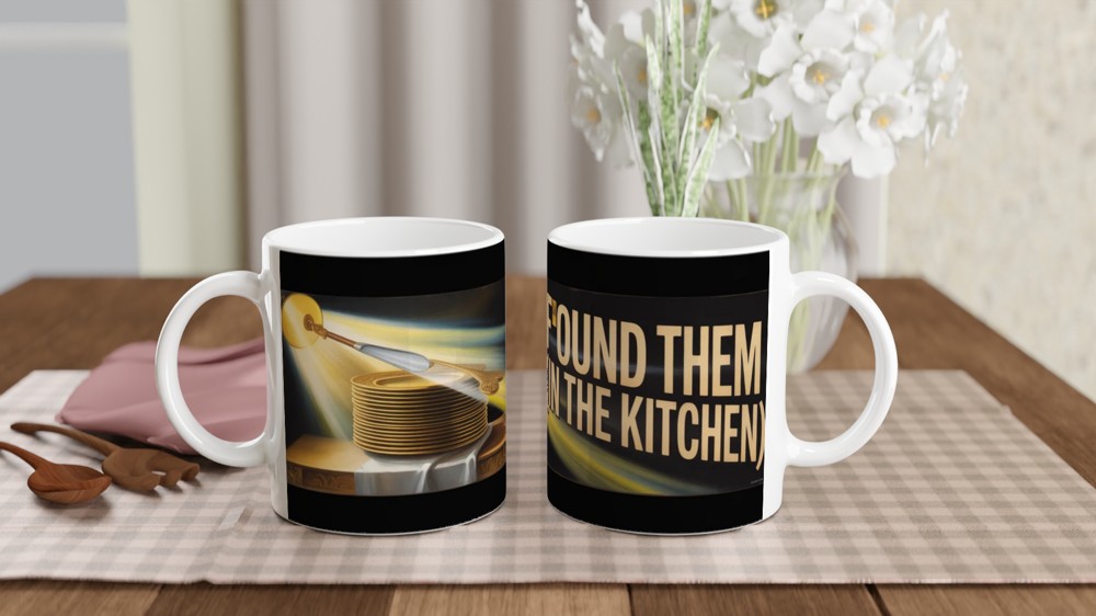 I Found Them In The Kitchen - Golden Plates Funny Mug