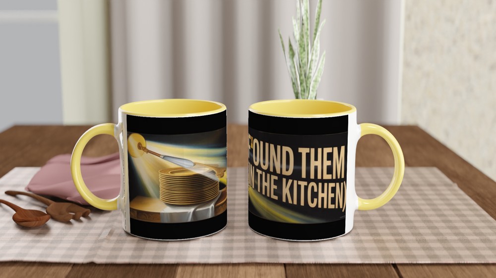 I Found Them In The Kitchen - Golden Plates Funny Mug — view 8