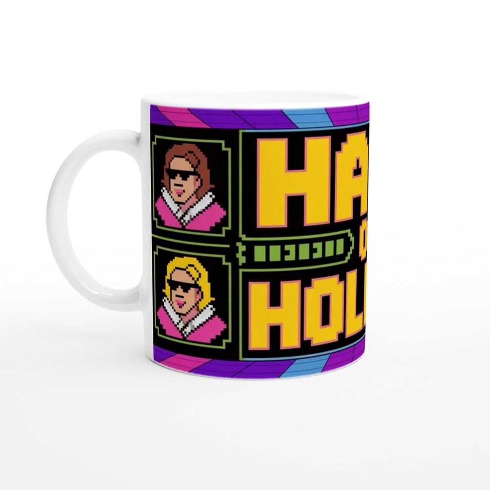 Six the Musical Mug | Haus of Holbein Pixel Art | Musical Theatre Gift for Best Friend | Tudor Queens Neon Mug — view 10