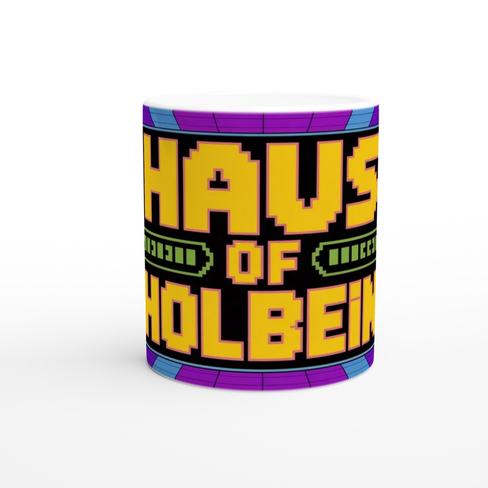 Six the Musical Mug | Haus of Holbein Pixel Art | Musical Theatre Gift for Best Friend | Tudor Queens Neon Mug — view 11