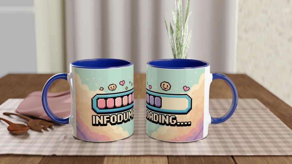Infodump Loading Mug | Retro Gaming Gift | Pixel Art Coffee Cup | Birthday Present for Best Friend — view 4