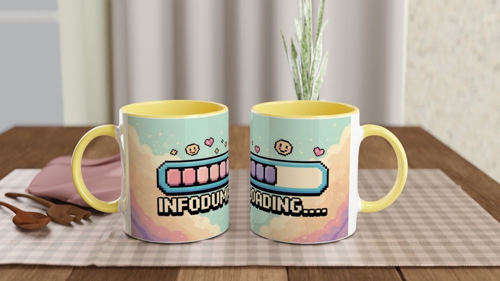 Infodump Loading Mug | Retro Gaming Gift | Pixel Art Coffee Cup | Birthday Present for Best Friend — view 8