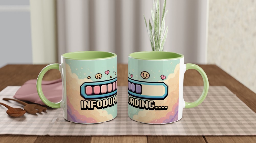Infodump Loading Mug | Retro Gaming Gift | Pixel Art Coffee Cup | Birthday Present for Best Friend — view 5