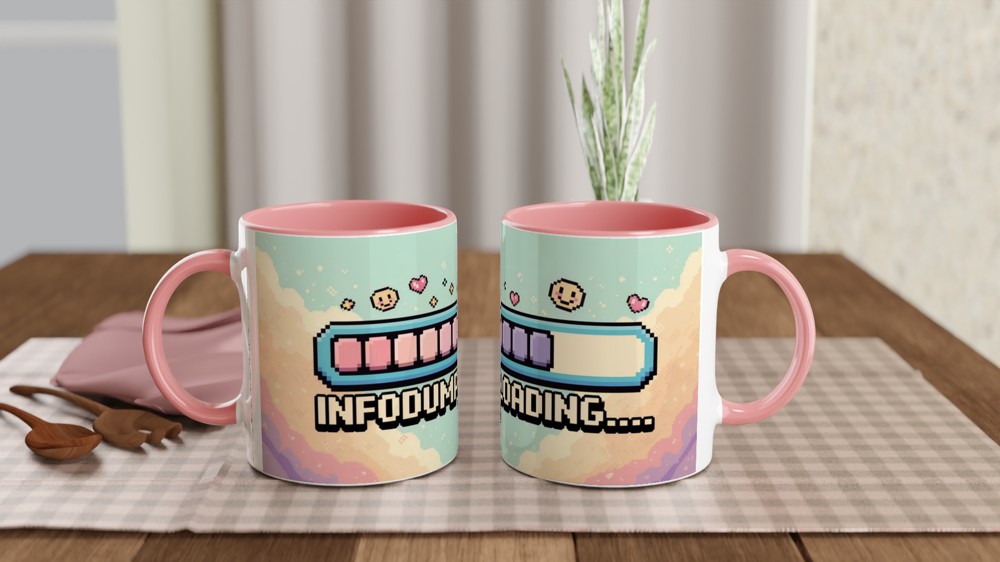 Infodump Loading Mug | Retro Gaming Gift | Pixel Art Coffee Cup | Birthday Present for Best Friend — view 6