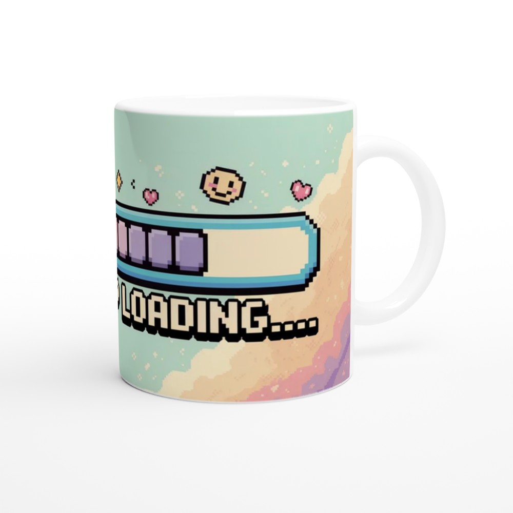 Infodump Loading Mug | Retro Gaming Gift | Pixel Art Coffee Cup | Birthday Present for Best Friend — view 12