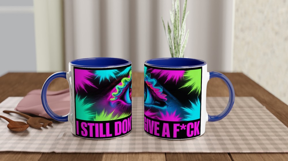 I Still Don't Give A F*ck - Neon Psychedelic Eye Mug — view 4