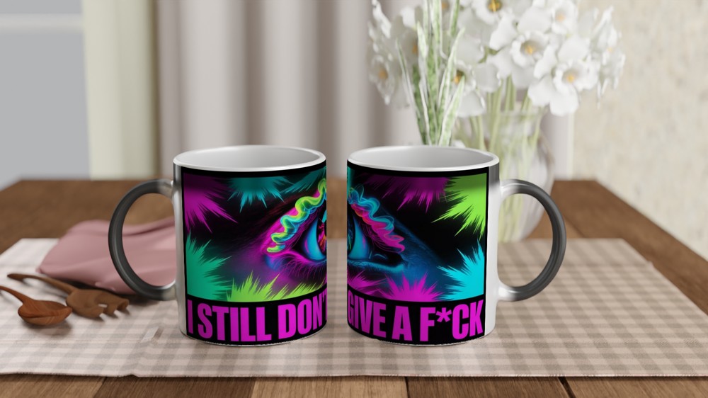 I Still Don't Give A F*ck - Neon Psychedelic Eye Mug — view 3