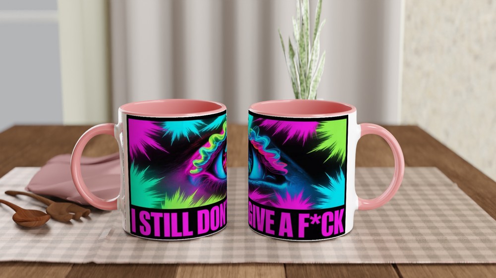 I Still Don't Give A F*ck - Neon Psychedelic Eye Mug — view 6
