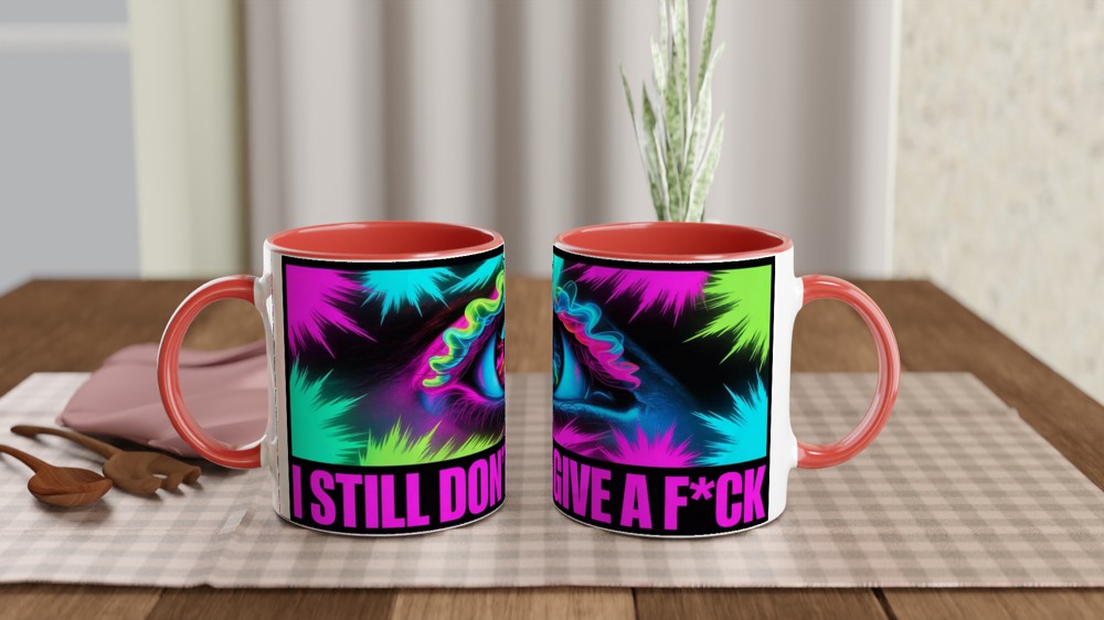 I Still Don't Give A F*ck - Neon Psychedelic Eye Mug — view 7