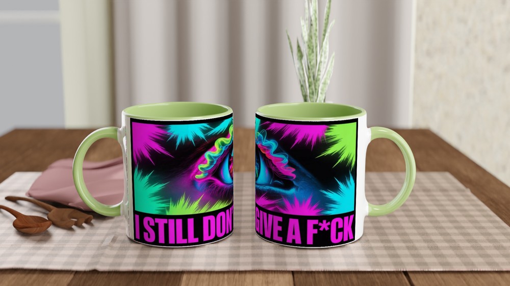 I Still Don't Give A F*ck - Neon Psychedelic Eye Mug — view 5