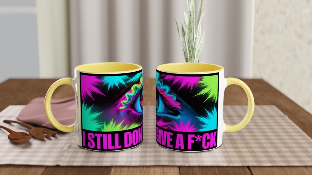 I Still Don't Give A F*ck - Neon Psychedelic Eye Mug — view 8