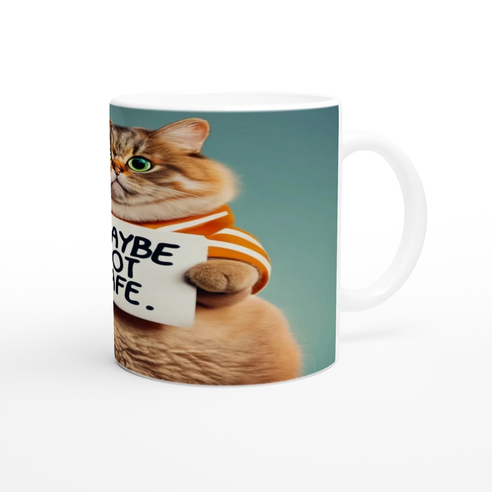 Maybe Not Safe - Funny Chubby Cat Mug — view 12
