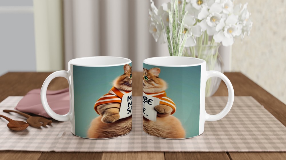 Maybe Not Safe - Funny Chubby Cat Mug