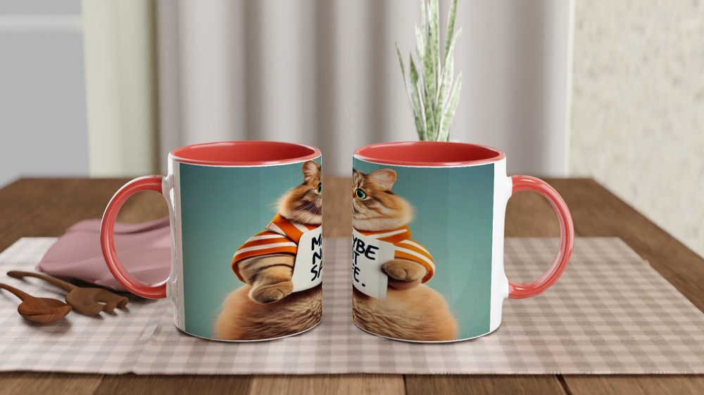 Maybe Not Safe - Funny Chubby Cat Mug — view 7