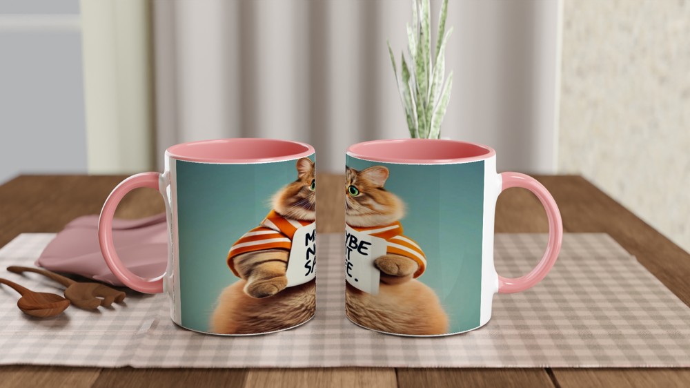 Maybe Not Safe - Funny Chubby Cat Mug — view 6