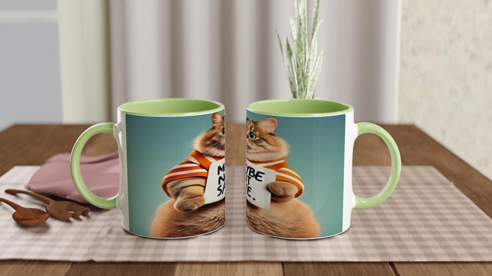 Maybe Not Safe - Funny Chubby Cat Mug — view 5