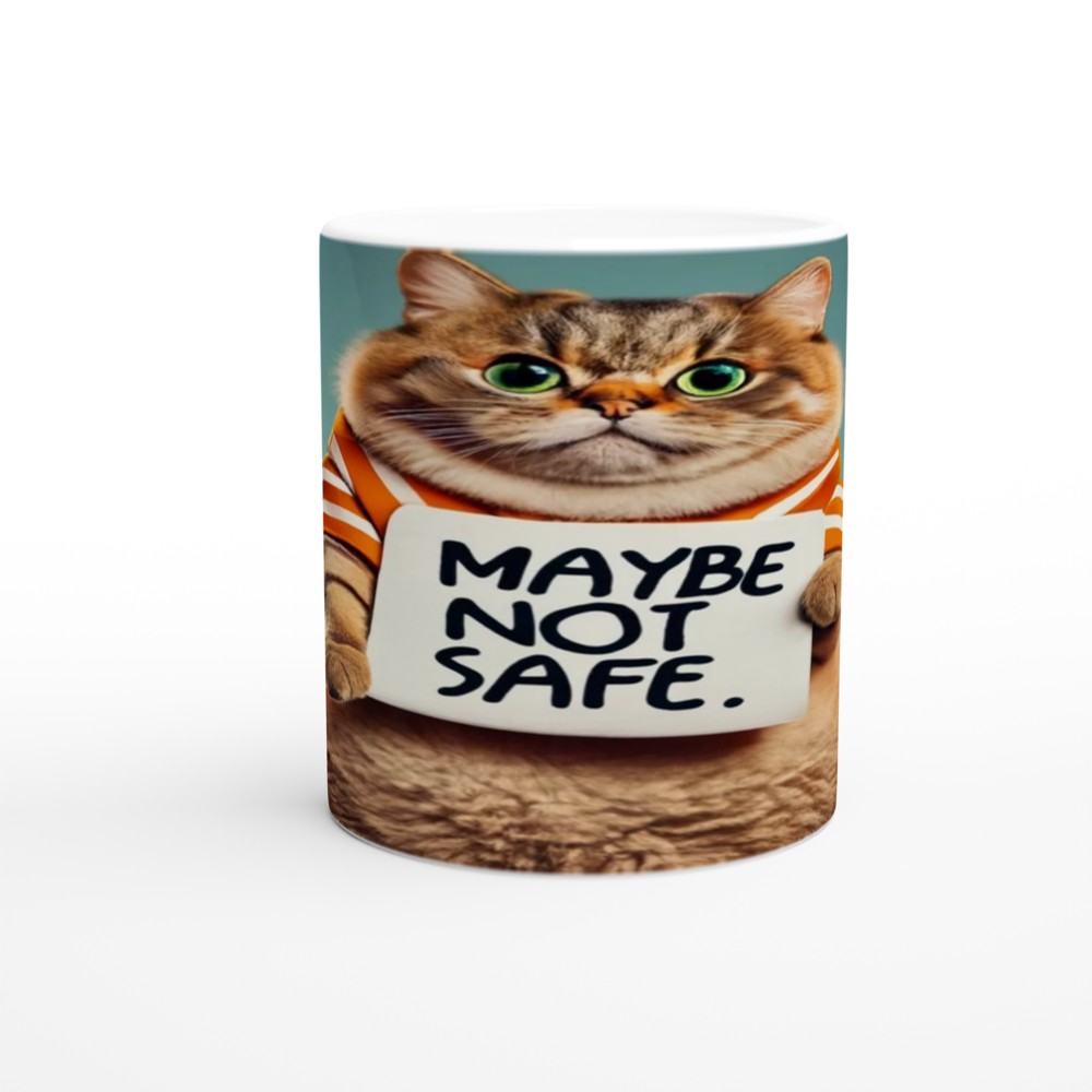 Maybe Not Safe - Funny Chubby Cat Mug — view 11
