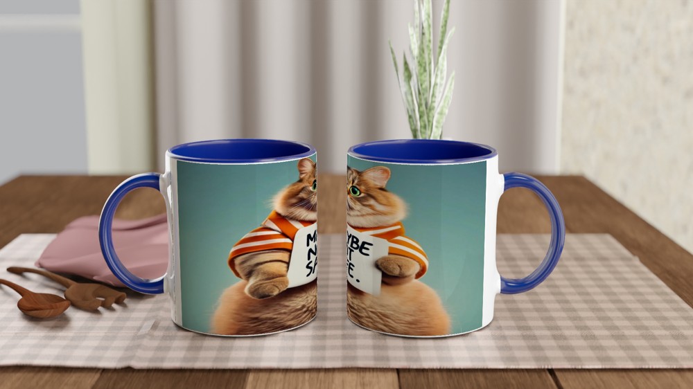 Maybe Not Safe - Funny Chubby Cat Mug — view 4