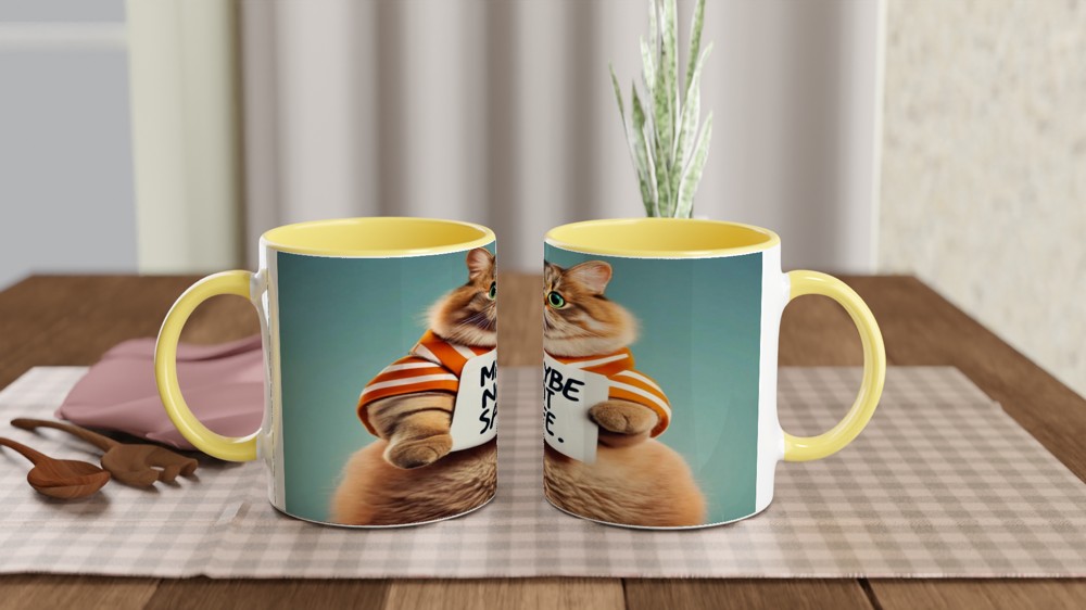 Maybe Not Safe - Funny Chubby Cat Mug — view 8