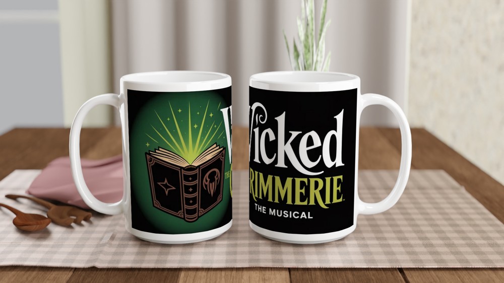 Wicked Grimmerie Mug | Musical Theatre Gift | Spellbook Illustration Cup | Present for Theatre Lovers — view 2