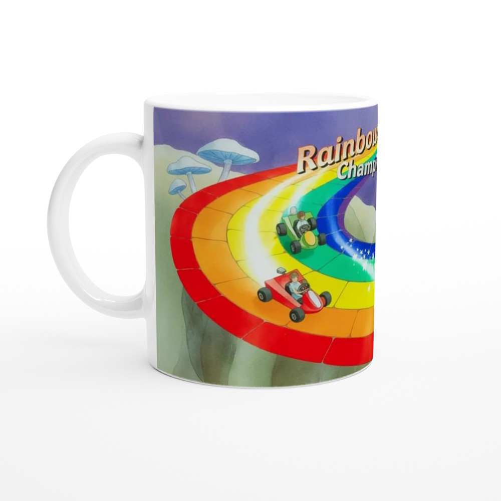 Rainbow Road Mug | Gamer Gift | Retro Gaming Present | Rainbow Road Champion Coffee Cup — view 10
