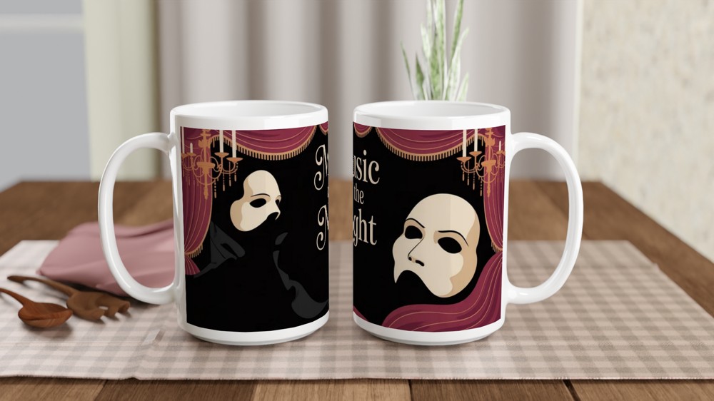 Phantom of the Opera Mug | Music of the Night Quote | Musical Theatre Gift | Gothic West End Present for Her or Him — view 2