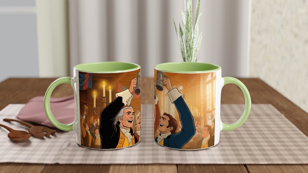 Colonial Celebration Tankard Toast Illustration Mug — view 5