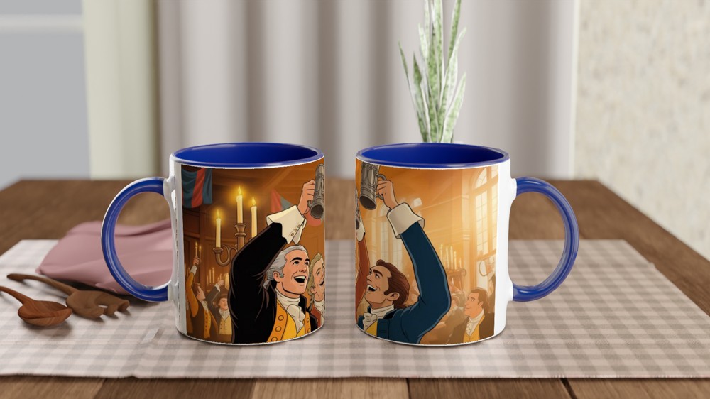 Colonial Celebration Tankard Toast Illustration Mug — view 4