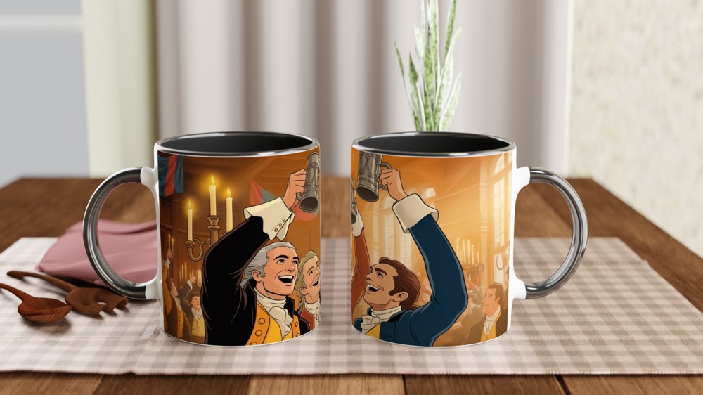 Colonial Celebration Tankard Toast Illustration Mug — view 9
