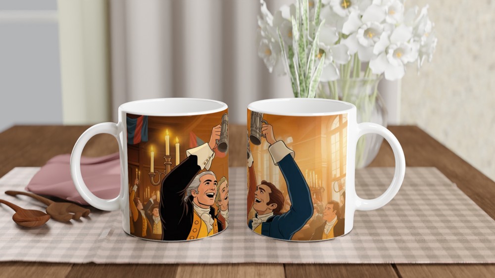 Colonial Celebration Tankard Toast Illustration Mug
