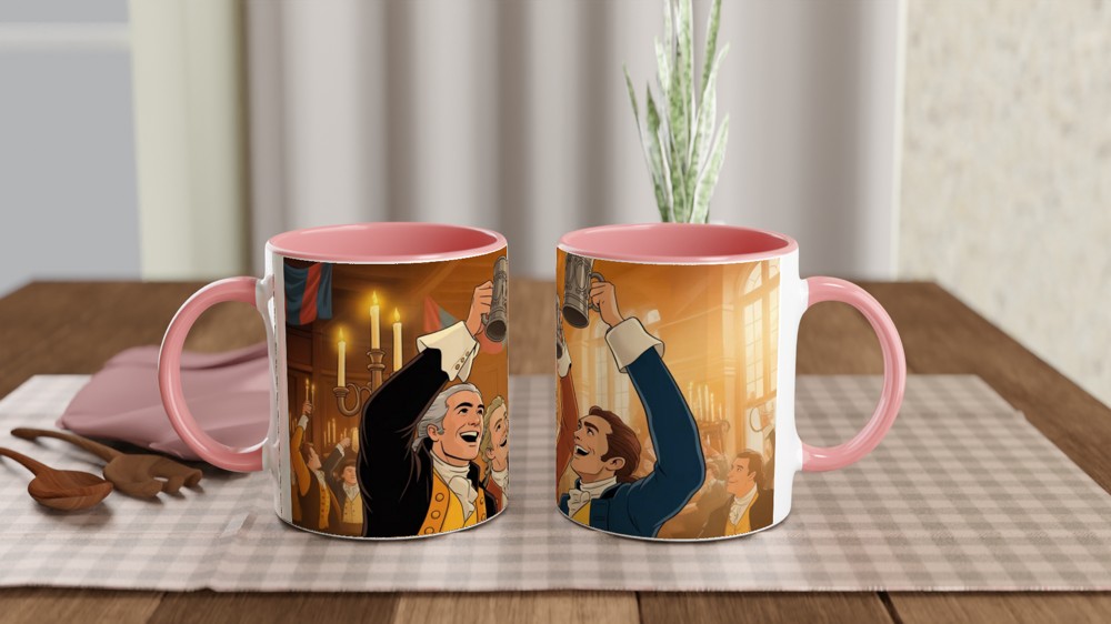 Colonial Celebration Tankard Toast Illustration Mug — view 6