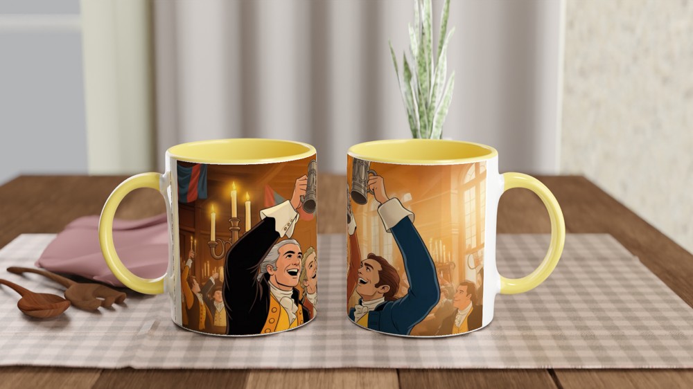 Colonial Celebration Tankard Toast Illustration Mug — view 8
