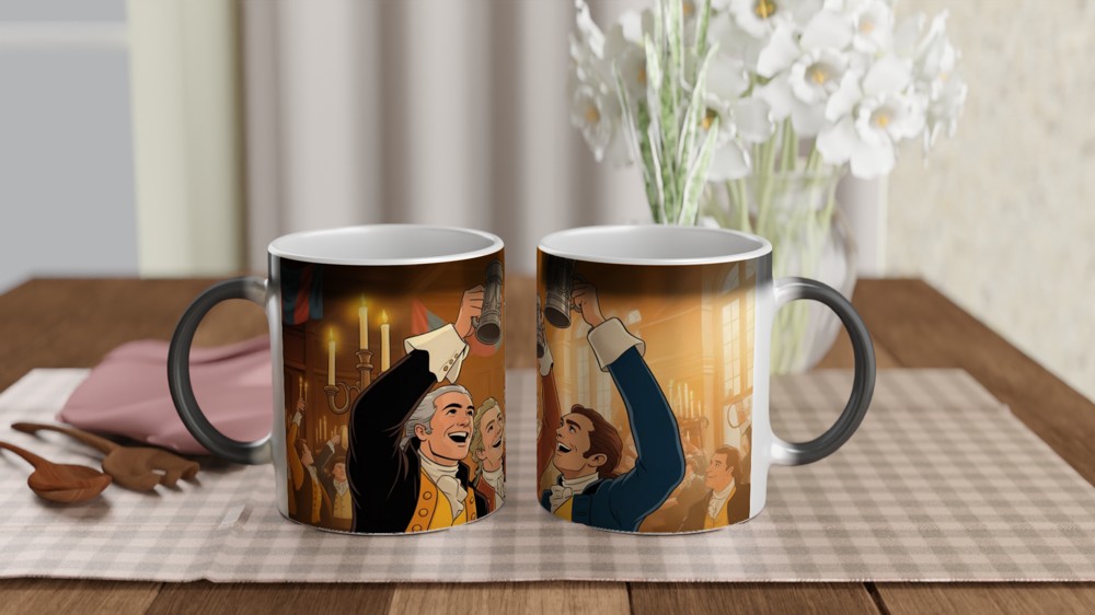 Colonial Celebration Tankard Toast Illustration Mug — view 3