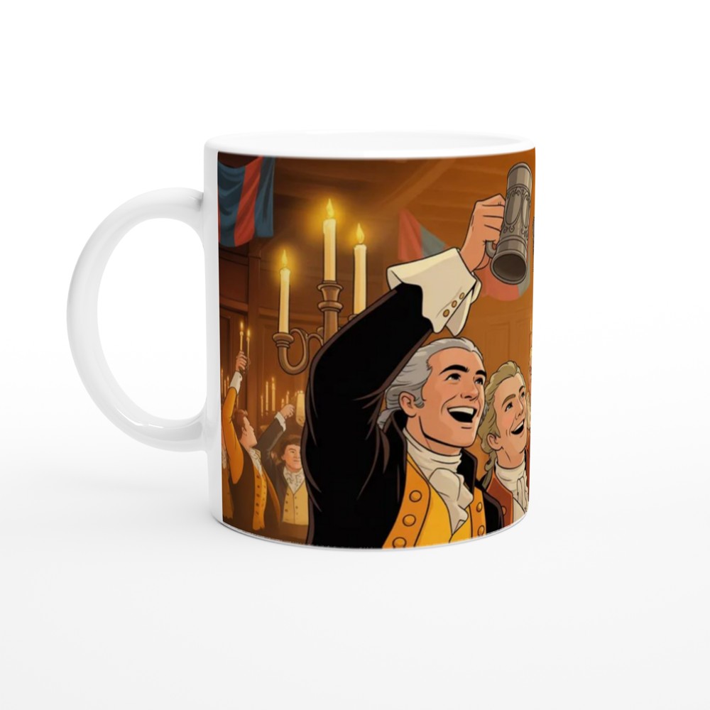 Colonial Celebration Tankard Toast Illustration Mug — view 10