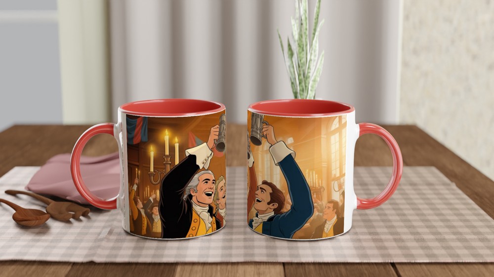 Colonial Celebration Tankard Toast Illustration Mug — view 7