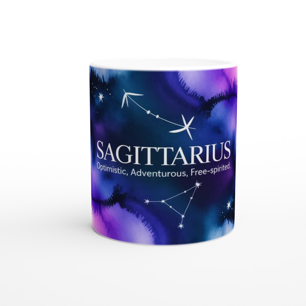 Sagittarius Mug | Astrology Zodiac Gift | Celestial Watercolor Constellation Mug | Birthday Present for Her, Him or Best Friend — view 11