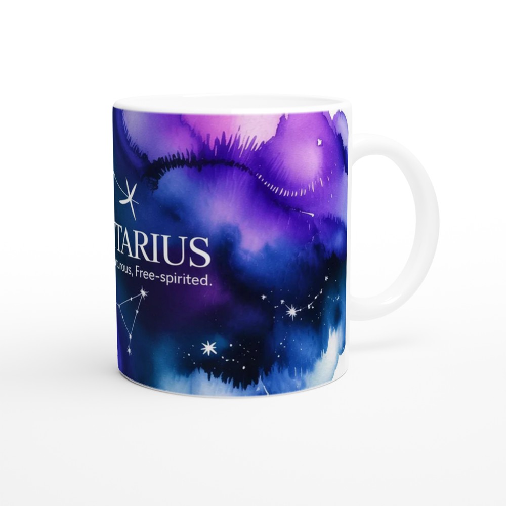 Sagittarius Mug | Astrology Zodiac Gift | Celestial Watercolor Constellation Mug | Birthday Present for Her, Him or Best Friend — view 12