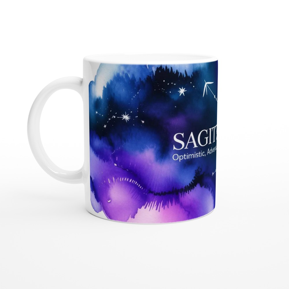 Sagittarius Mug | Astrology Zodiac Gift | Celestial Watercolor Constellation Mug | Birthday Present for Her, Him or Best Friend — view 10