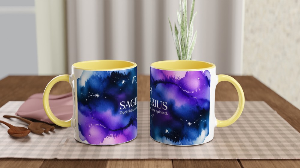 Sagittarius Mug | Astrology Zodiac Gift | Celestial Watercolor Constellation Mug | Birthday Present for Her, Him or Best Friend — view 8