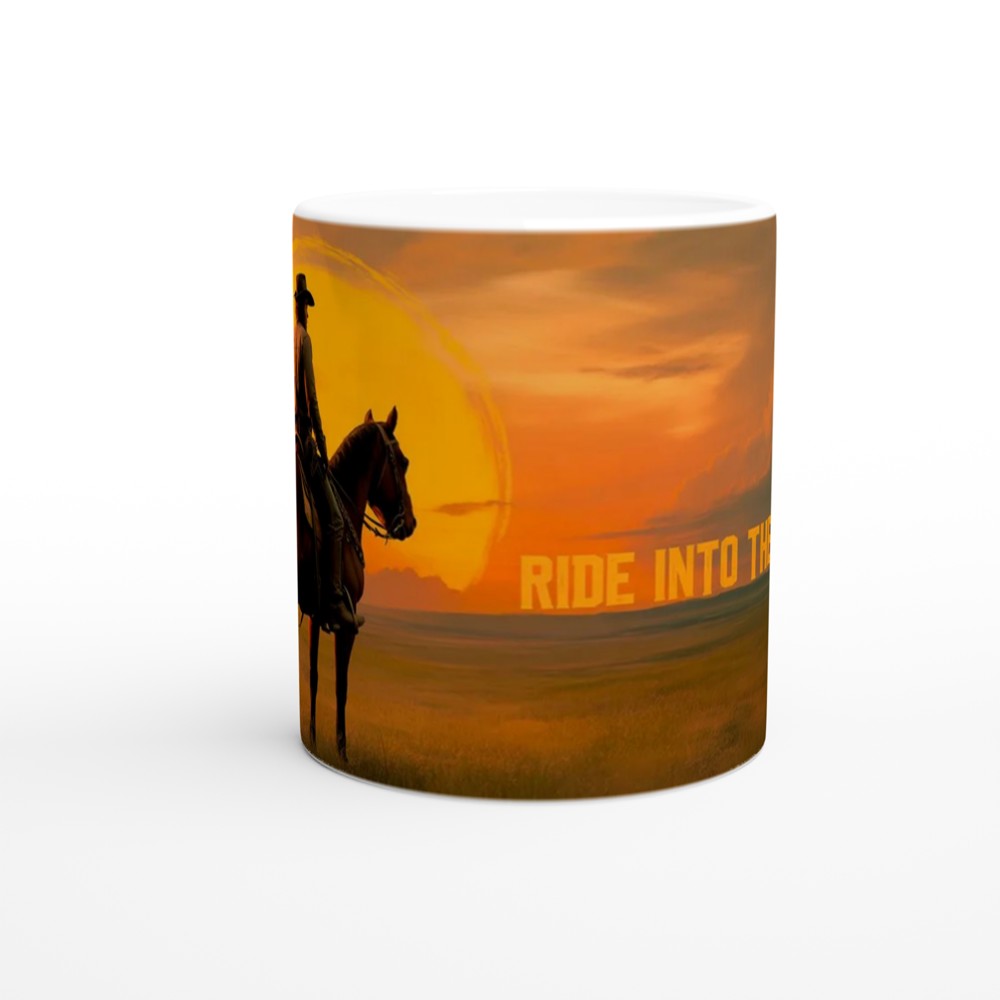 Gamer Mug | Ride Into The Sunset Cowboy Gift | Western Gaming Present | Outlaw Frontier Coffee Cup — view 11