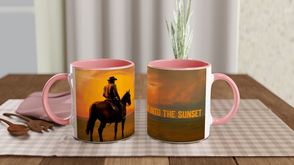 Gamer Mug | Ride Into The Sunset Cowboy Gift | Western Gaming Present | Outlaw Frontier Coffee Cup — view 6