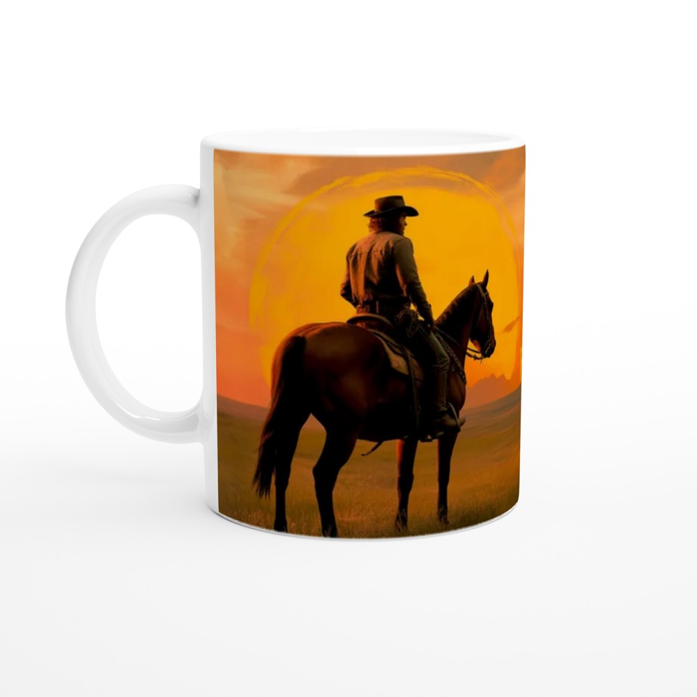 Gamer Mug | Ride Into The Sunset Cowboy Gift | Western Gaming Present | Outlaw Frontier Coffee Cup — view 10