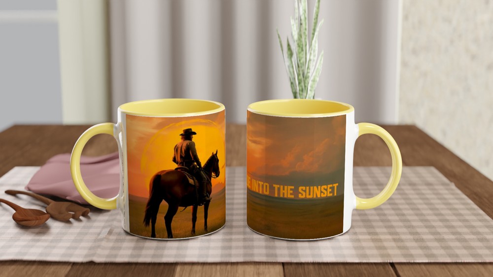 Gamer Mug | Ride Into The Sunset Cowboy Gift | Western Gaming Present | Outlaw Frontier Coffee Cup — view 8