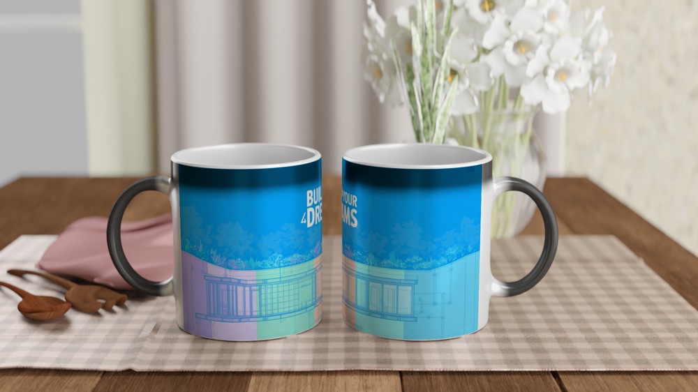 Build Your Dreams Modern Architecture Motivational Mug — view 3
