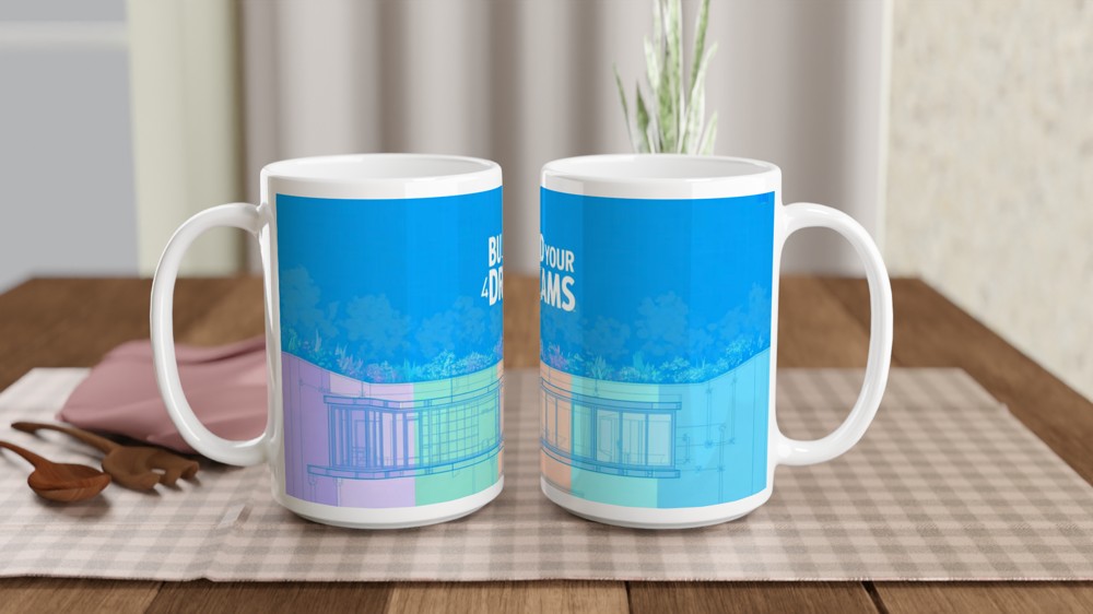 Build Your Dreams Modern Architecture Motivational Mug — view 2