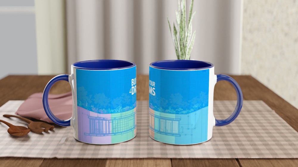 Build Your Dreams Modern Architecture Motivational Mug — view 4
