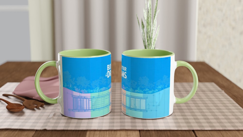 Build Your Dreams Modern Architecture Motivational Mug — view 5