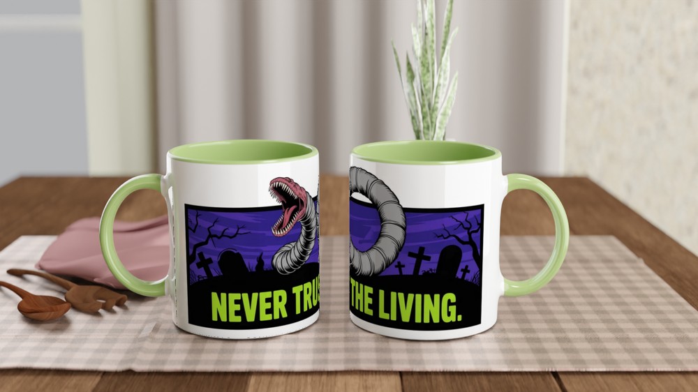 Beetlejuice Mug | 'Never Trust the Living' Quote | Musical Theatre Gift | Sandworm Present — view 5